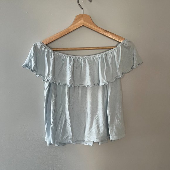 Off the shoulder baby blue top - Picture 2 of 2